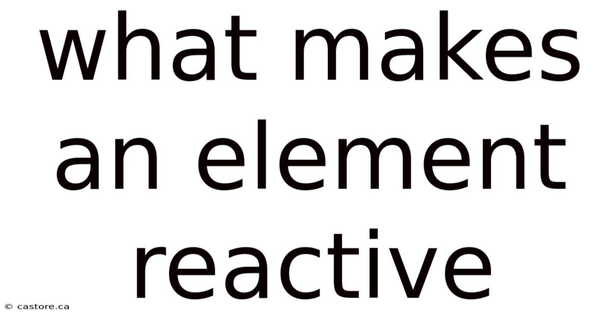 What Makes An Element Reactive