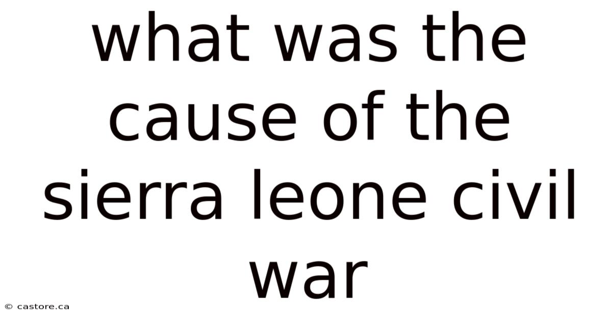 What Was The Cause Of The Sierra Leone Civil War