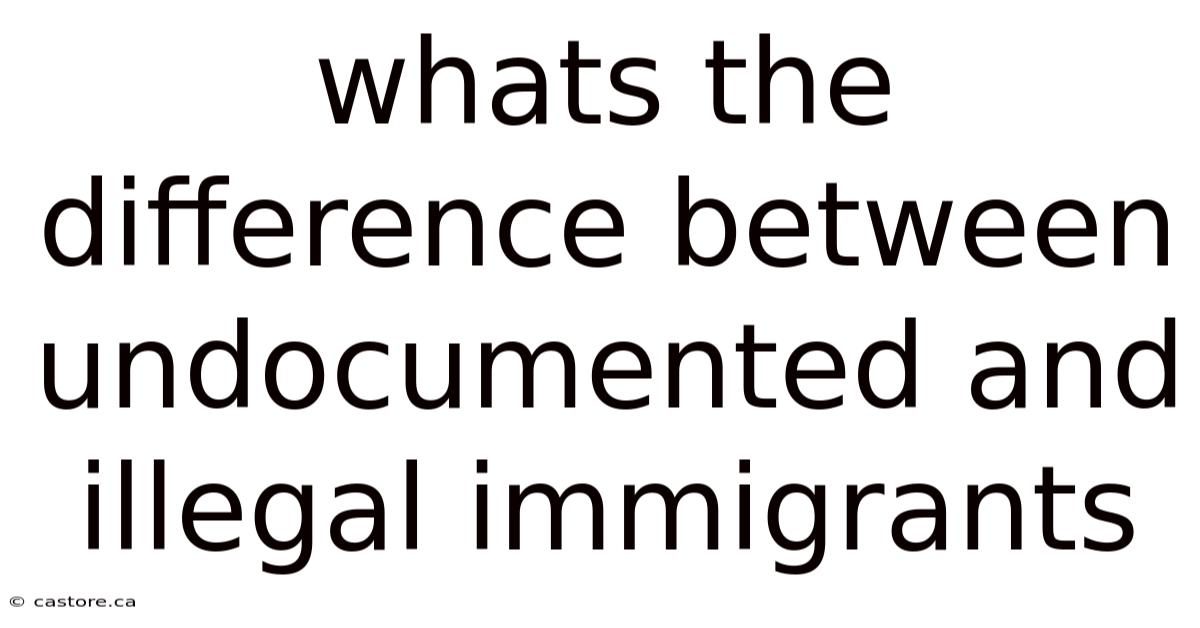 Whats The Difference Between Undocumented And Illegal Immigrants
