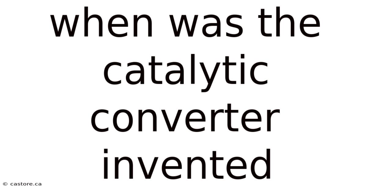 When Was The Catalytic Converter Invented