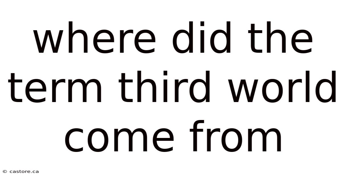 Where Did The Term Third World Come From