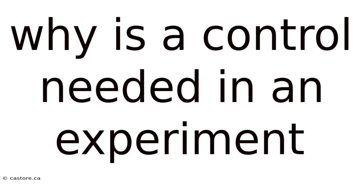 Why Is A Control Needed In An Experiment
