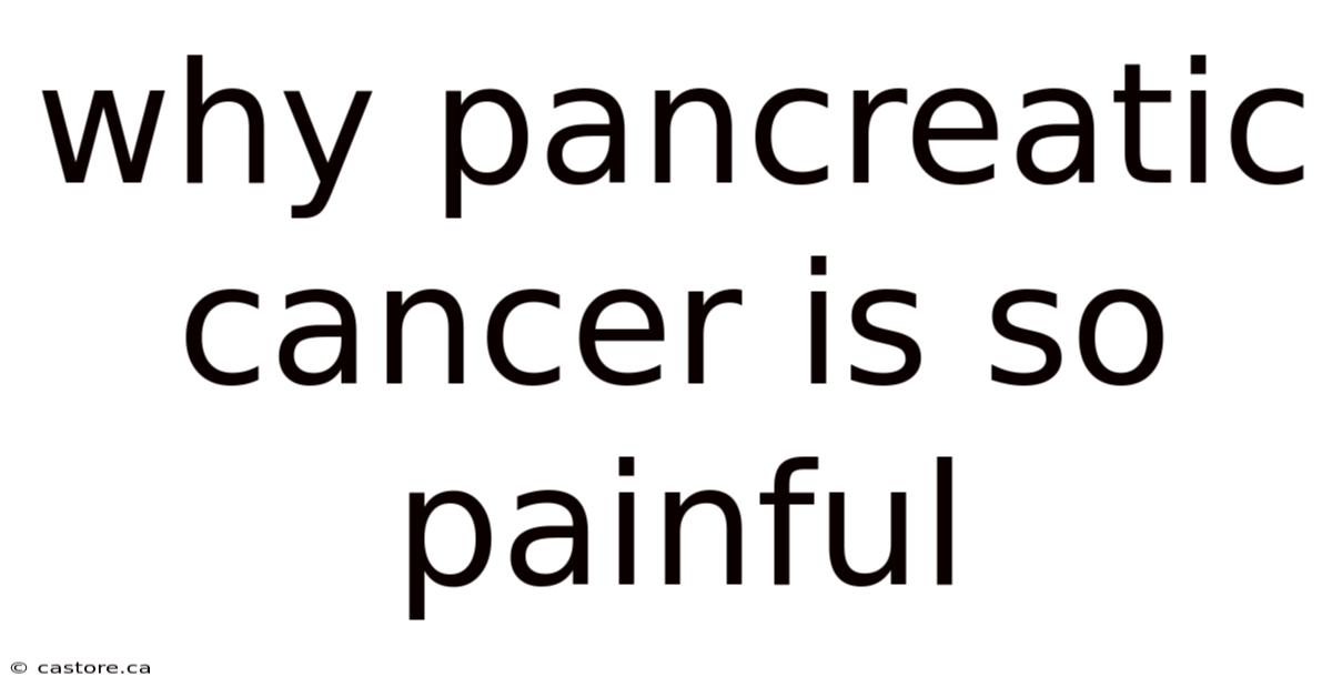 Why Pancreatic Cancer Is So Painful